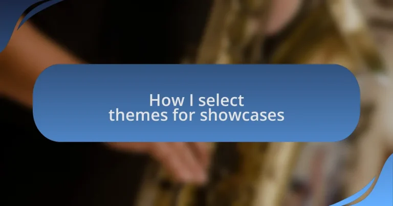 How I select themes for showcases
