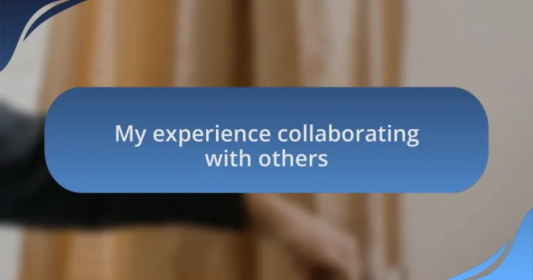 My experience collaborating with others