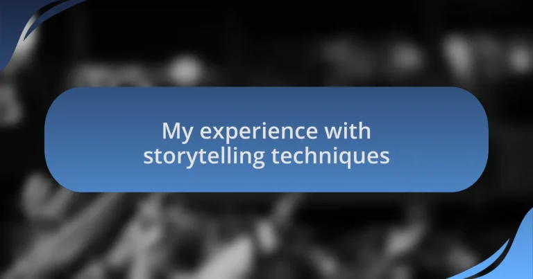 My experience with storytelling techniques