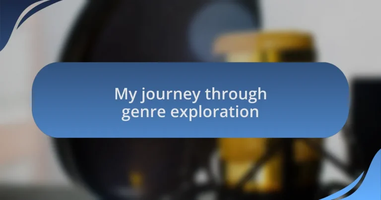 My journey through genre exploration