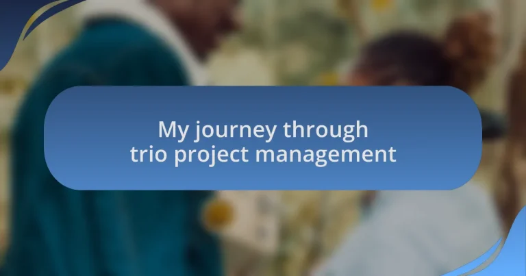 My journey through trio project management